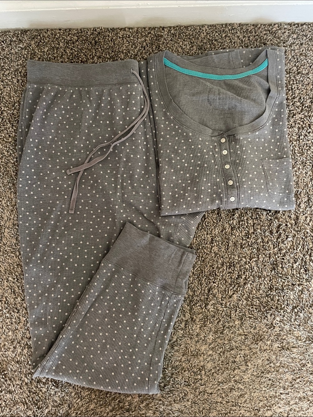 Gray Polka Dot Pajamas/Lounge Set